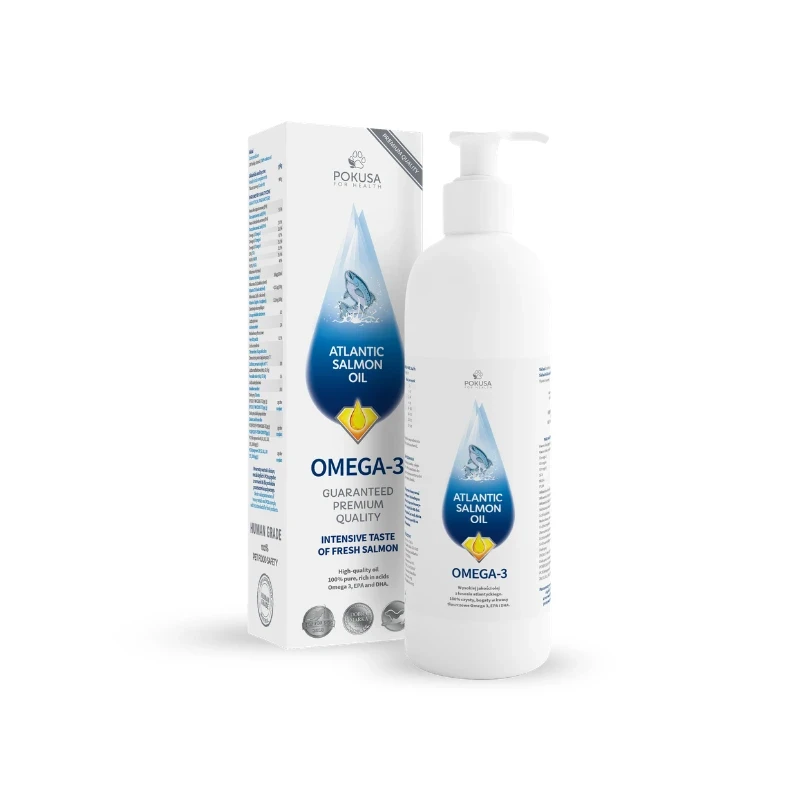 Olej z łososia Atlantic Salmon Oil 100 ml – naturalny suplement omega dla psa i kota