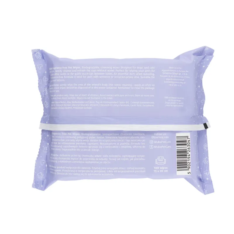mubo fragrance free pet wipes dla psa i kota